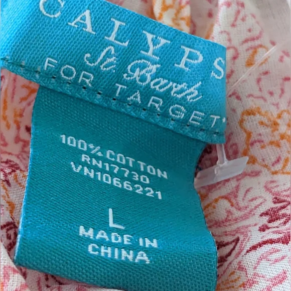 Calypso St Barth X Target White Pink Abstract Print Dress, L, EUC - Picture 5 of 6